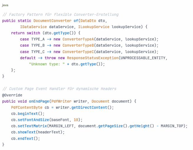 OpenPDF Implementation Code Highlight